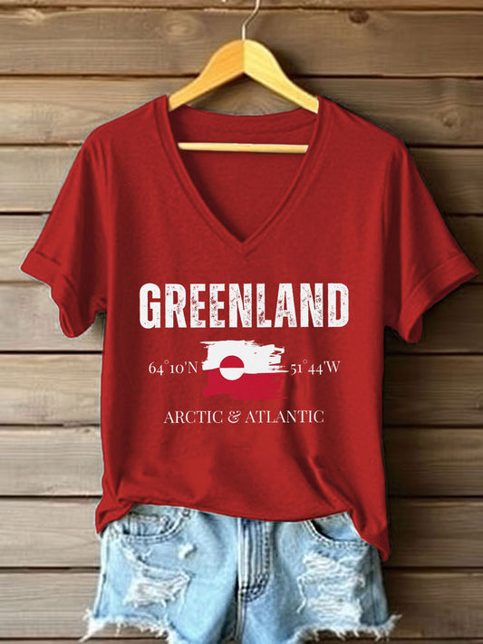 Women's Greenland Print Casual T-Shirt