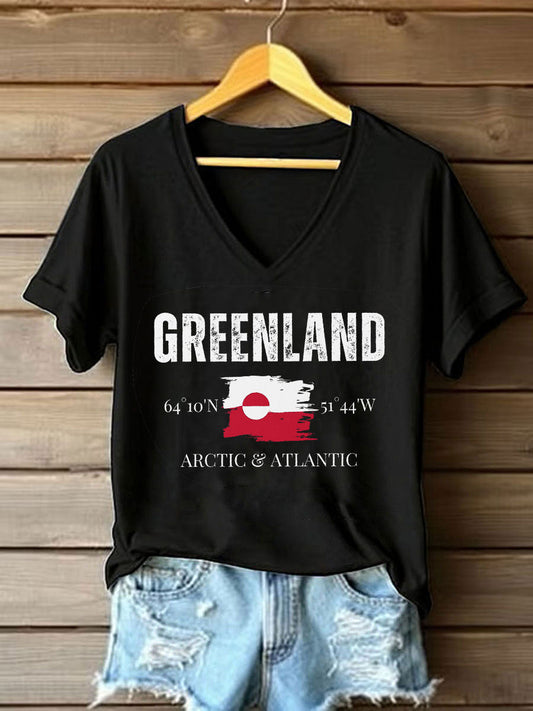 Women's Greenland Print Casual T-Shirt