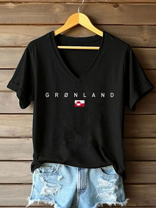 Women's Greenland Print Casual T-Shirt