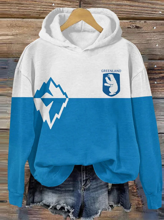 Women's Greenland Print Casual Hoodie
