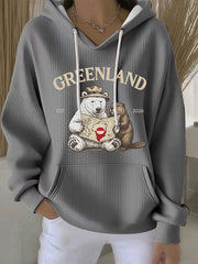 Women's Greenland Print Casual Hoodie
