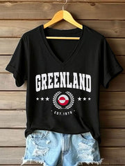 Women's Greenland Print Casual T-Shirt