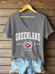 Women's Greenland Print Casual T-Shirt