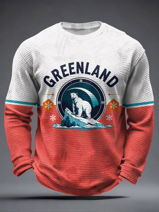 Men's Greenland Waffle Print Casual T-Shirt