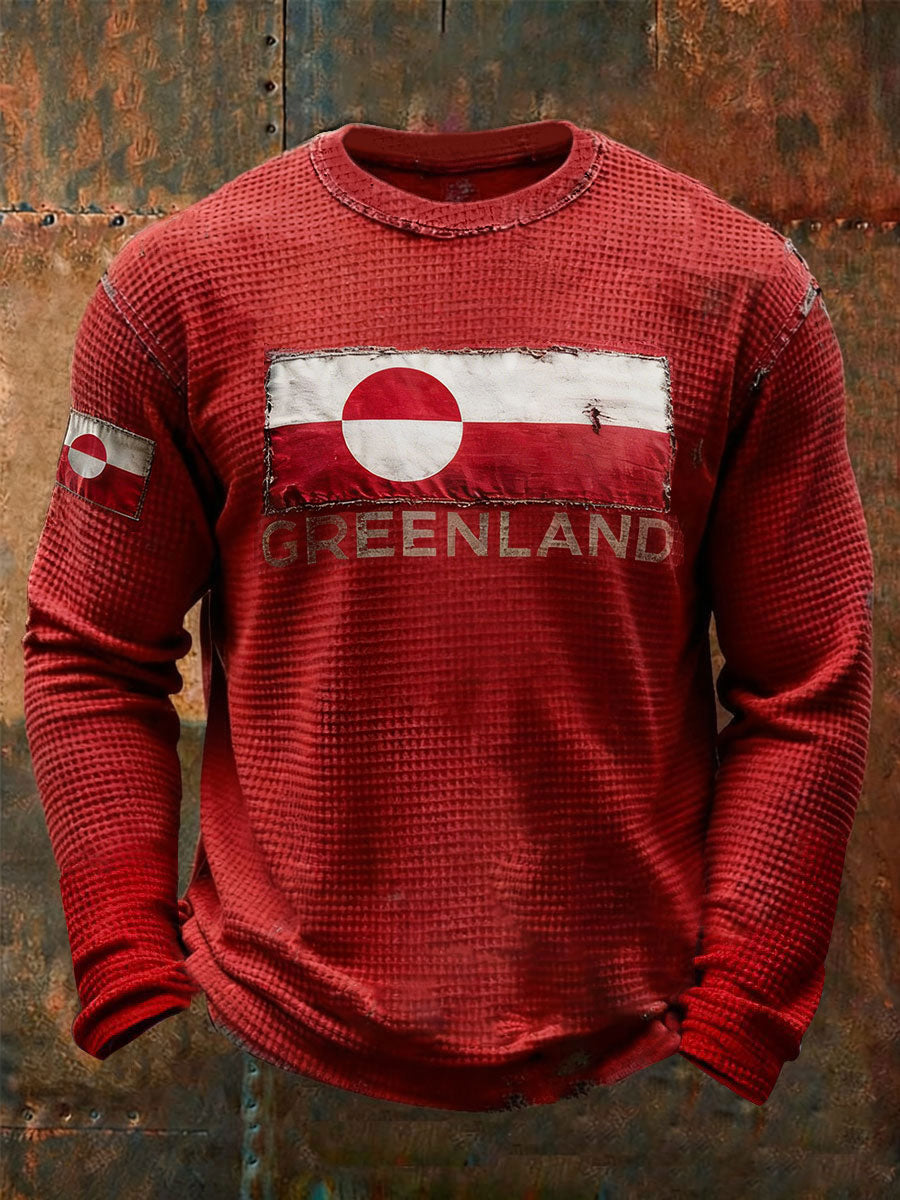 Men's Greenland Waffle Print Casual T-Shirt