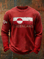 Men's Greenland Waffle Print Casual T-Shirt