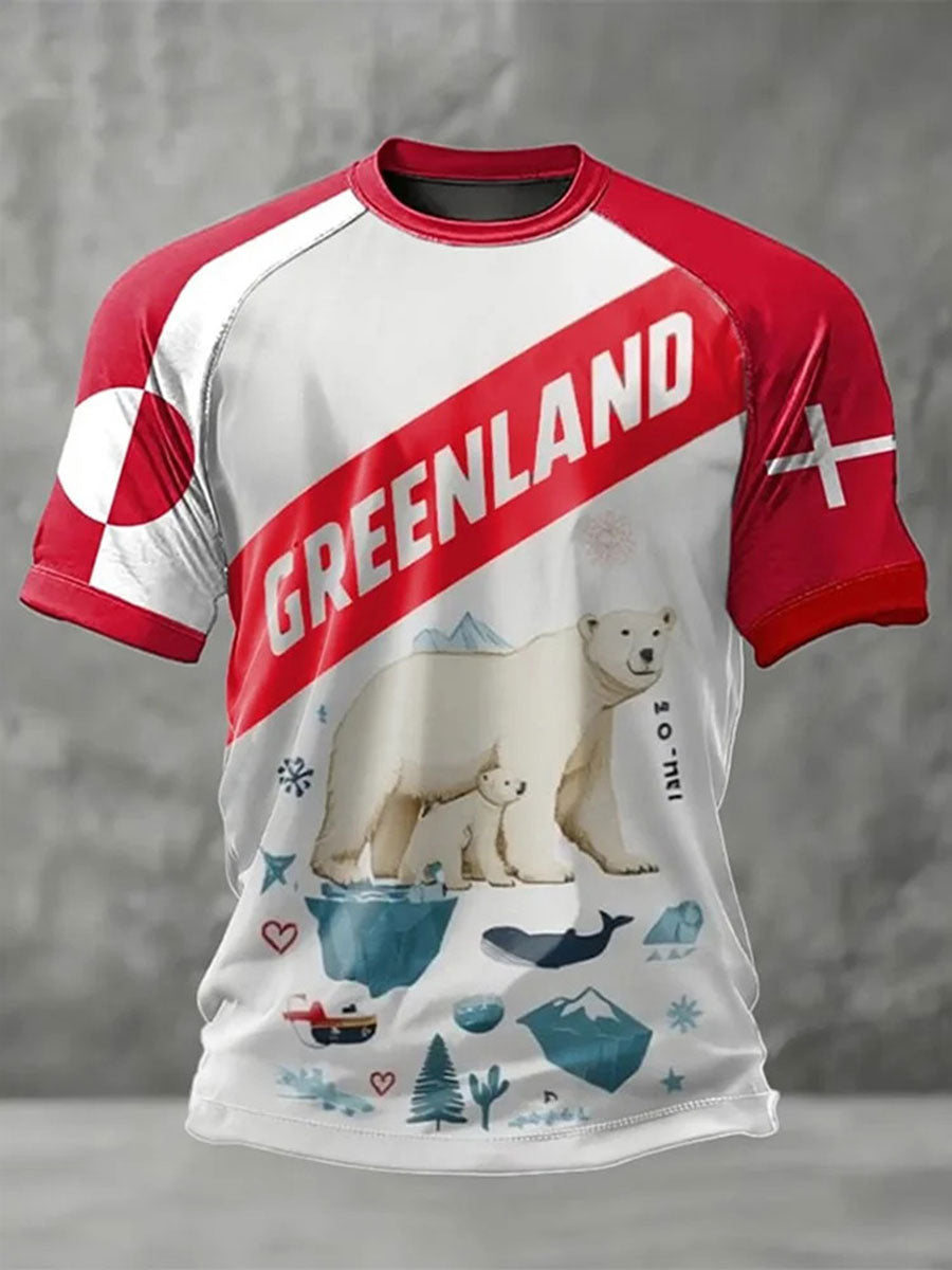 Men's Greenland Printed Casual T-Shirt