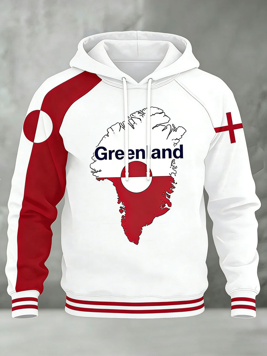 Men's Greenland Print Casual Hoodie