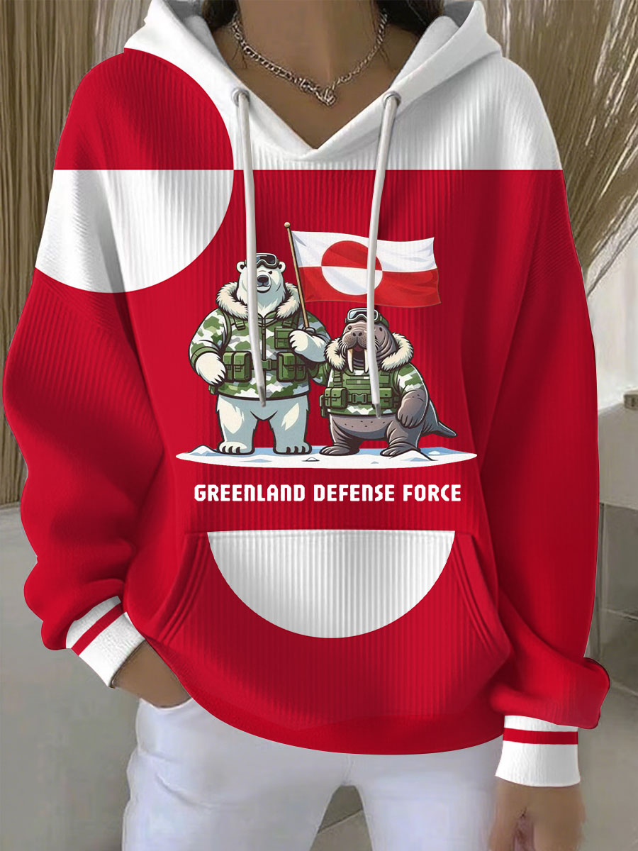 Women's Greenland Print Casual Hoodie