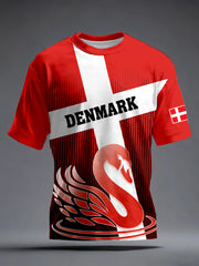 Men's Denmark Inspired Swan Print T-Shirt