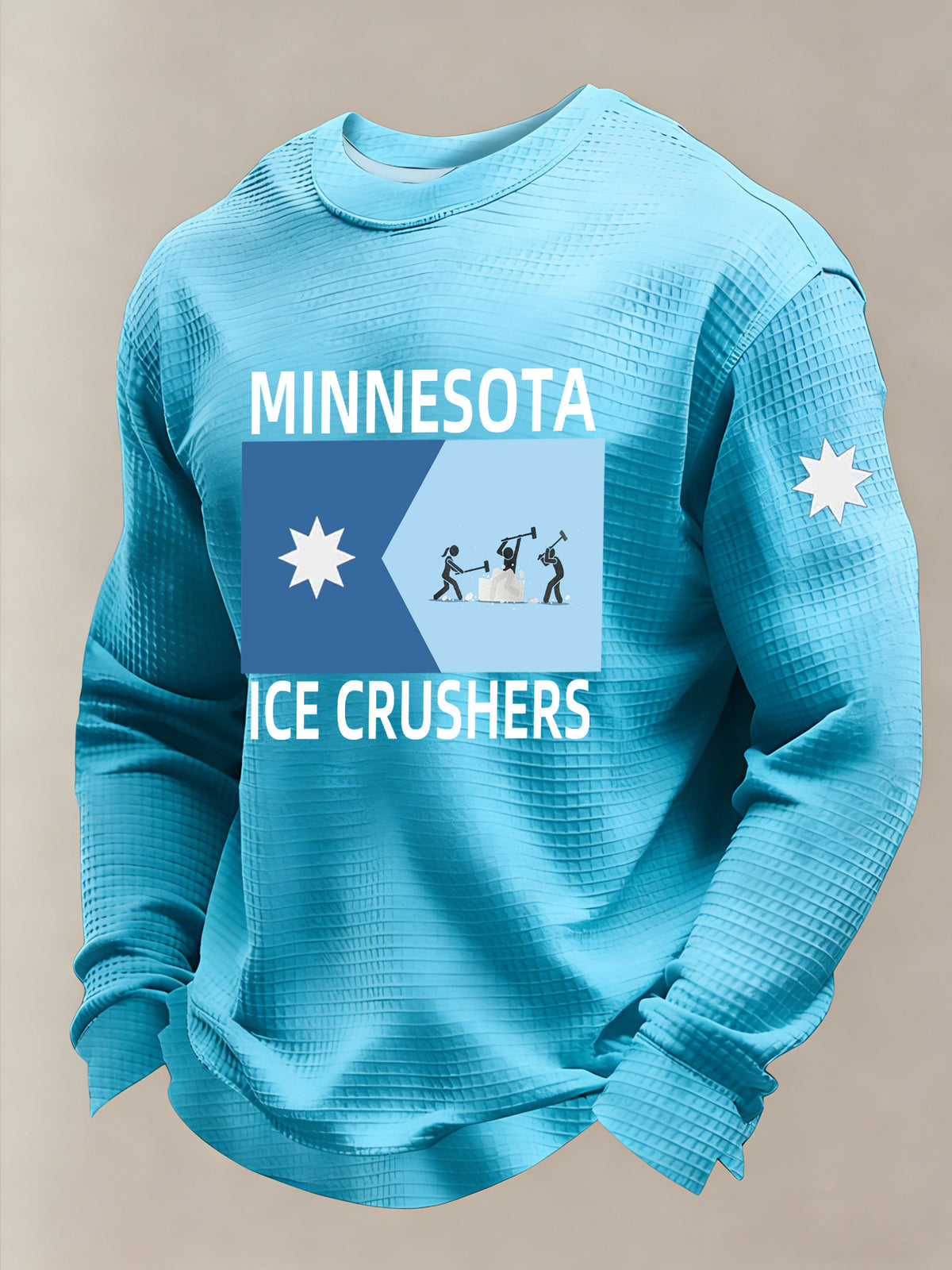 Men's Minnesota ICE OUT Printed Waffle Long Sleeve Sweatshirt