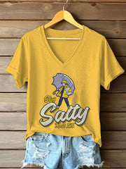 Women's Stay Salty Melt ICE Printed Casual T-Shirt