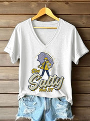 Women's Stay Salty Melt ICE Printed Casual T-Shirt