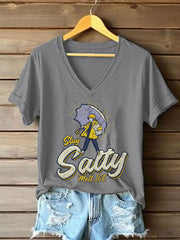 Women's Stay Salty Melt ICE Printed Casual T-Shirt