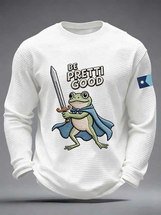 Men's Be Pretty Good Waffle Print Casual T-Shirt