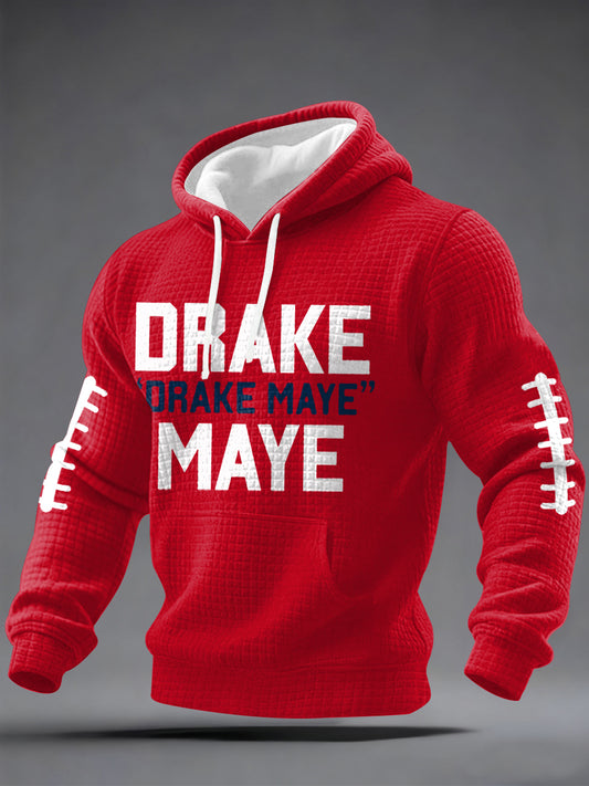 Men's Gift For Football Fans Gameday Casual Checkered Cotton Hoodie