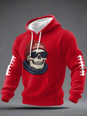 Men's Football Fans Gameday Casual Checkered Cotton Hoodie