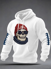 Men's Football Fans Gameday Casual Checkered Cotton Hoodie