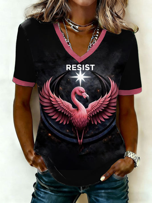 Women's Rebel Loon Art Resist Anti ICE Printed T-shirt