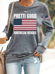 Women's Pretti Good American Heroes Polyester Waisted Sweatshirt
