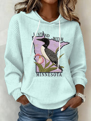 Women's I Stand With Minnesota Print hooded sweatshirt