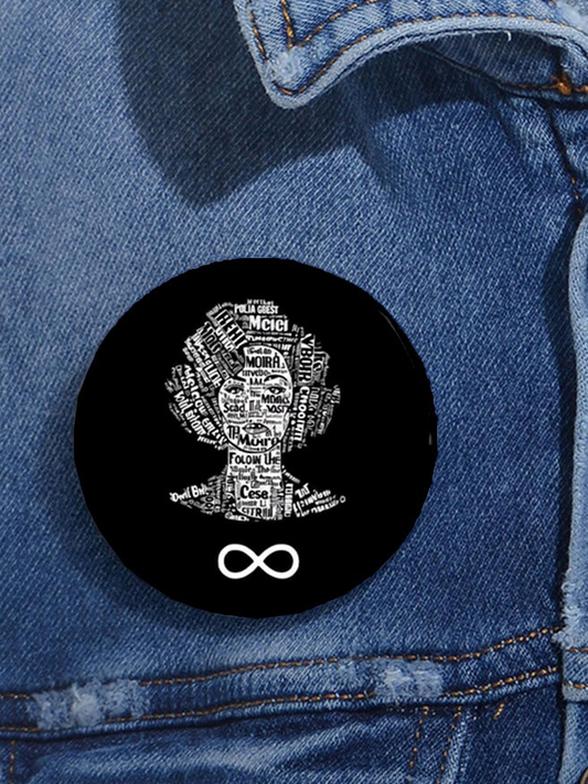 Unisex RIP Queen of Comedy Print Brooch