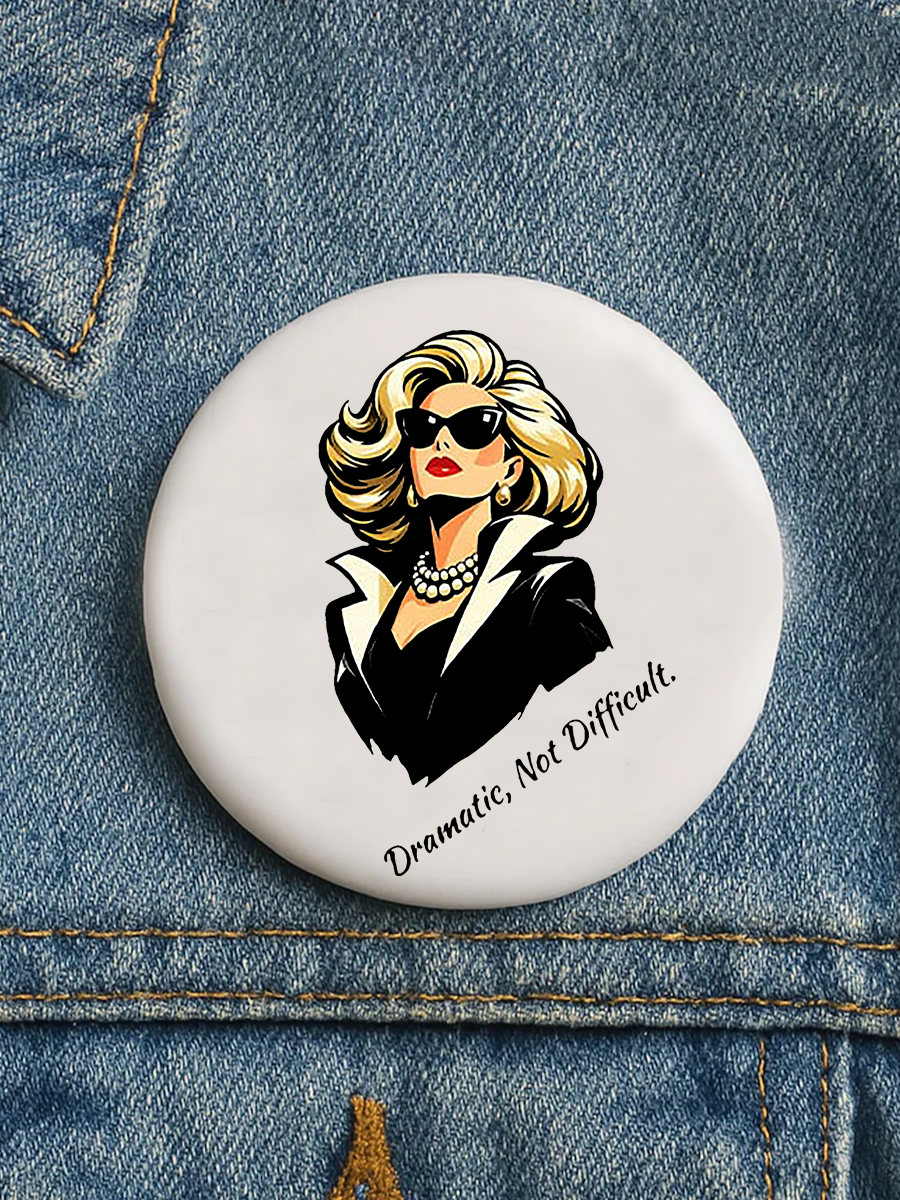 Unisex RIP Queen of Comedy Print Brooch