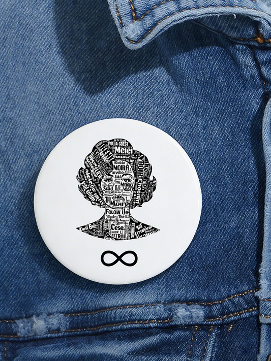 Unisex RIP Queen of Comedy Print Brooch