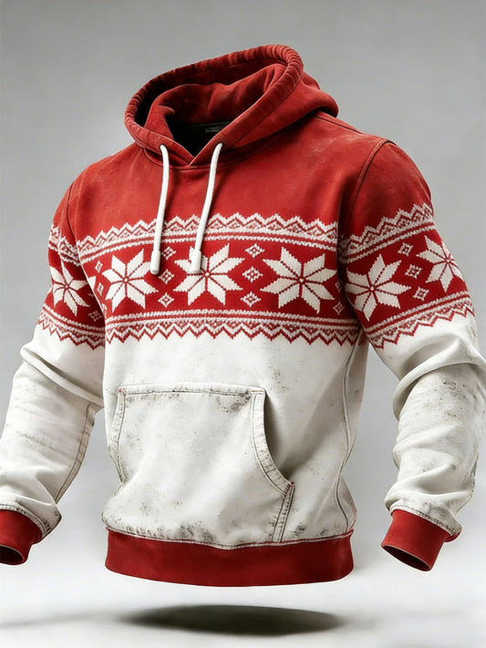 Men's Greenland Traditional Pattern Print Casual Hoodie