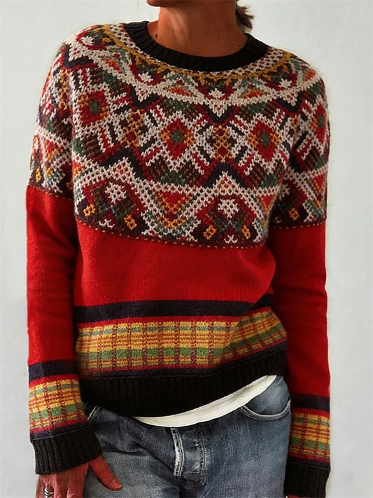 Women's Greenland Traditional Pattern Printed Casual Top