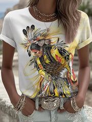 Women's Gathering of Nations Pow Wow Indian Native Art  Print T-shirt