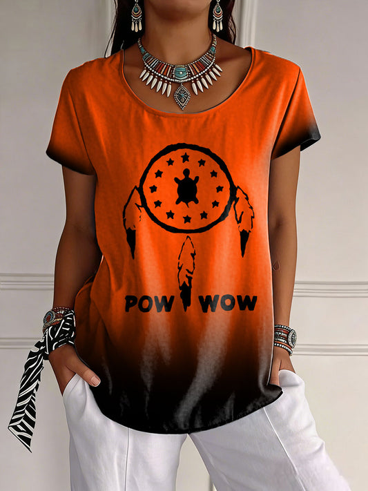 Women's Gathering of Nations Pow Wow Indian Native Art  Print T-shirt