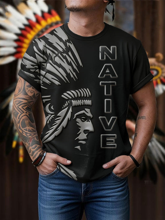 Men's Gathering of Nations Pow Wow Indian Native Art  Print T-shirt