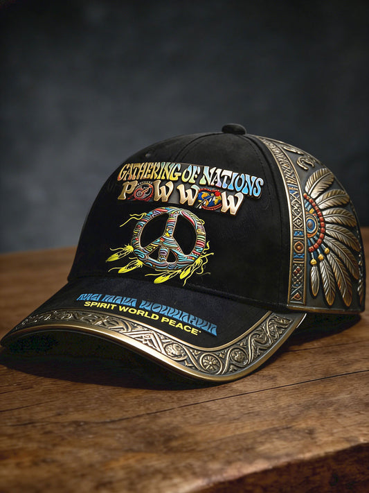 Unisex Gathering of Nations Pow Wow Indian Native Art  Print Hat