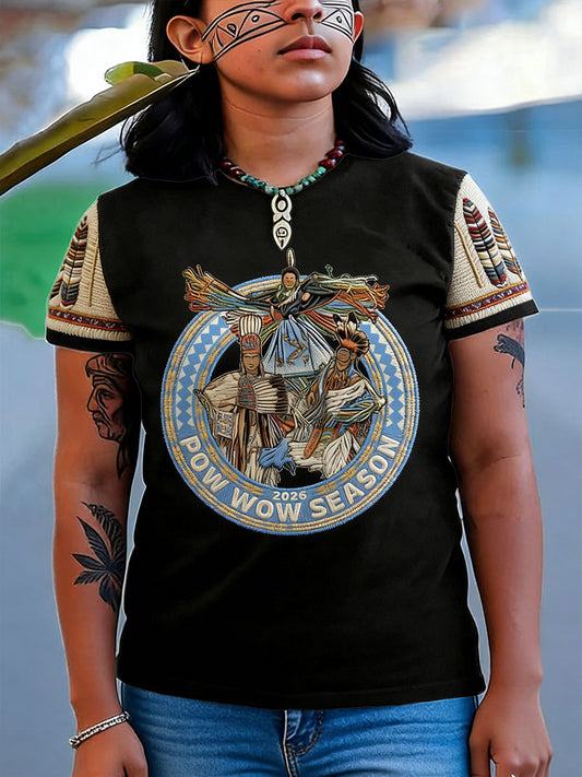 Women's Gathering of Nations Pow Wow Indian Native Art  Print T-shirt