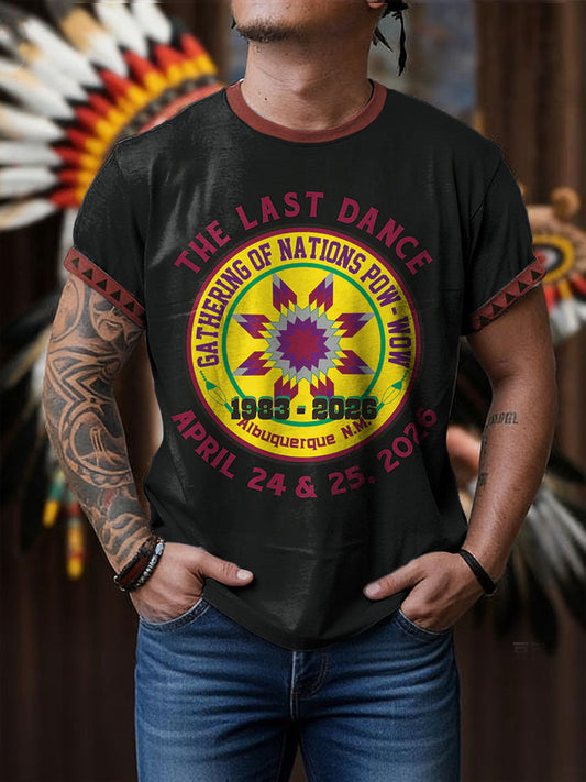 Men's Gathering of Nations Pow Wow Indian Native Art  Print T-shirt