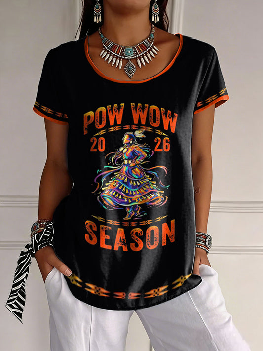 Women's Gathering of Nations Pow Wow Indian Native Art  Print T-shirt