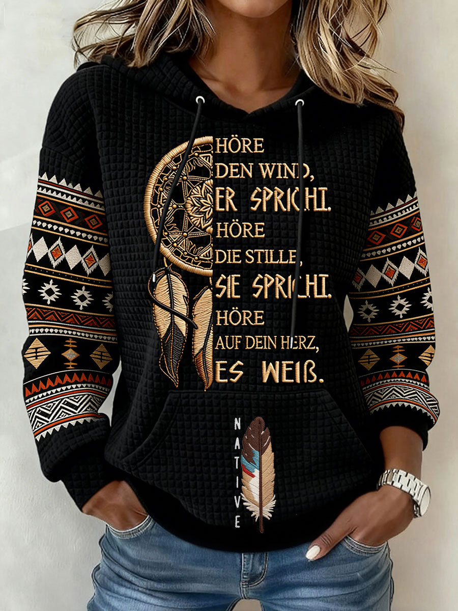 Women's Gathering of Nations Pow Wow Indian Native Art  Print Hoodie