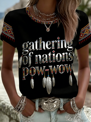 Women's Gathering of Nations Pow Wow Indian Native Art  Print short-sleeved T-shirt