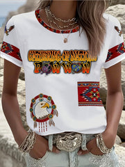 Women's GON Pow-Wow Indian Art Printed short-sleeved T-shirt