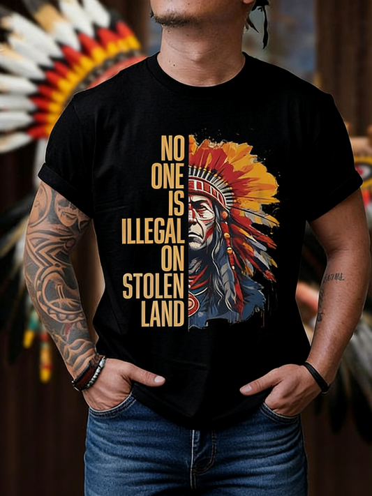 Men's GON Pow-Wow Indian Art Printed short sleeves t-shirt