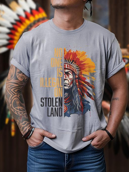 Men's GON Pow-Wow Indian Art Printed short sleeves t-shirt