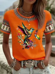 Women's GON Pow-Wow Indian Art Printed short-sleeved T-shirt