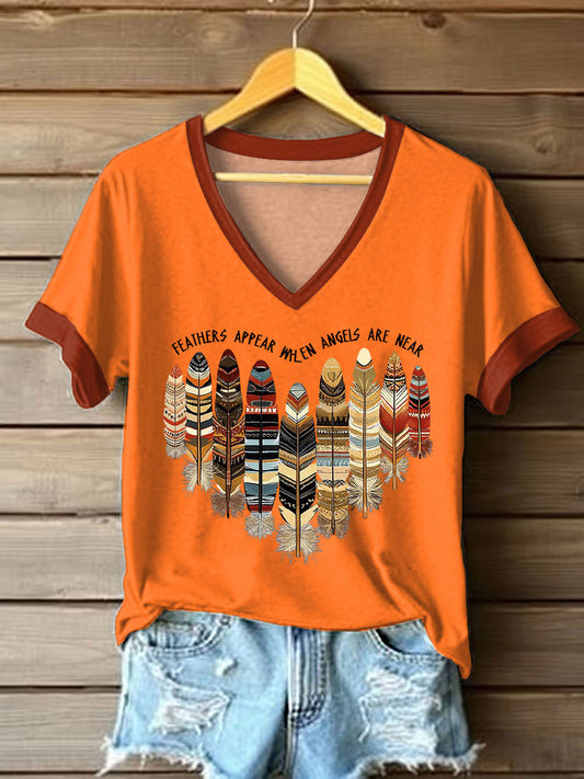 Women's GON Pow-Wow Indian Art Printed short-sleeved T-shirt