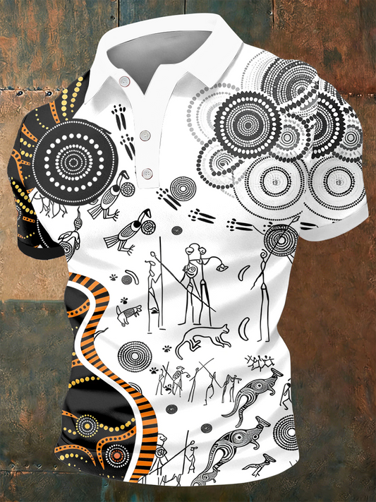 Men's  AU Aboriginal Culture Printed polo shirt