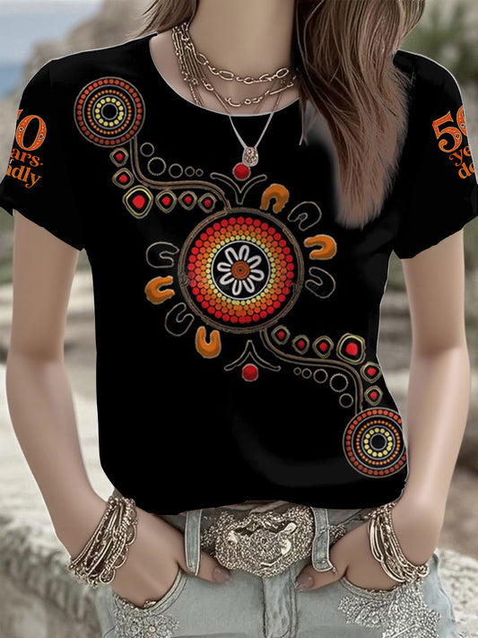 Women's AU 50 Years of Deadly NAIDOC Week Aboriginal Culture Printed short-sleeved T-shirt