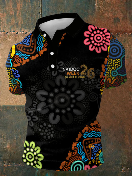 Men's AU Aboriginal Culture Art NAIDOC Week Printed Casual Tops