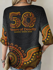 Women's AU 50 Years of Deadly NAIDOC Week Aboriginal Culture Printed Tops