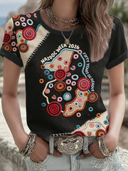 Women's AU 50 Years of Deadly NAIDOC Week Aboriginal Culture Printed T-Shirt