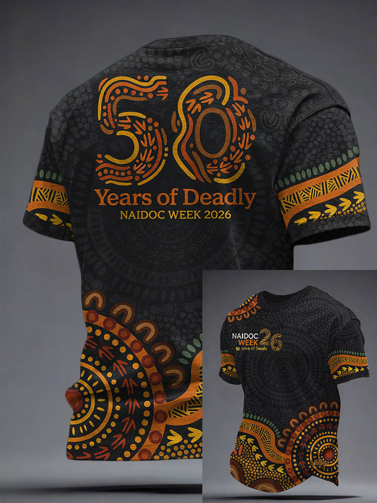 Men's AU Aboriginal Culture Art NAIDOC Week Printed T-shirt